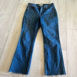 Madewell Blue Cali Demi Boot Cut Women's Jeans w Frayed Hem